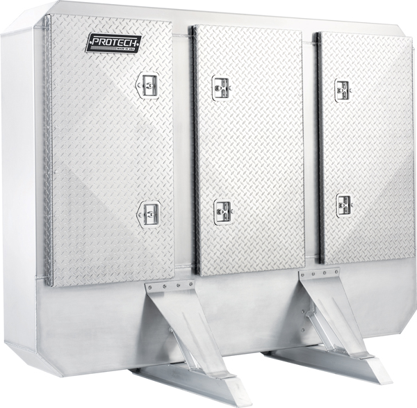 3 door modular enclosure for class-8 semi-truck