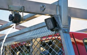 ProTech D-Rings D-Rings shown on truck rack for securing lumber forms