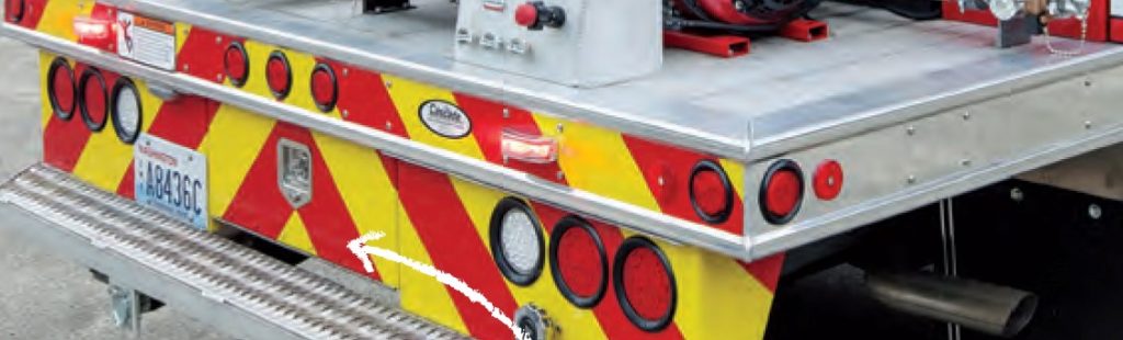 ICC Under Ride Device ICC under ride device on a fire body flatbed fire truck
