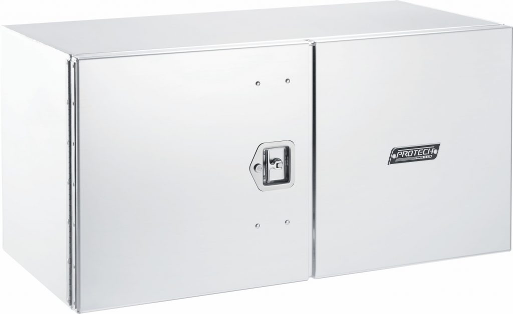 Polished double swing door underbody box