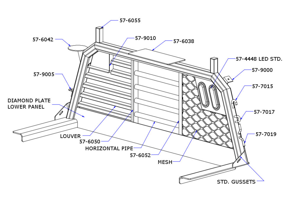Cab rack accessory diagram