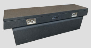 Truck Tool Box with durable ProCoat Truck Tool Box with durable ProCoat finish in black.