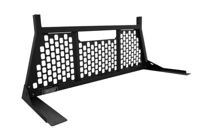 Side view of Pickup truck Steel Cab Rack with Honeycomb mesh and lumber stops.